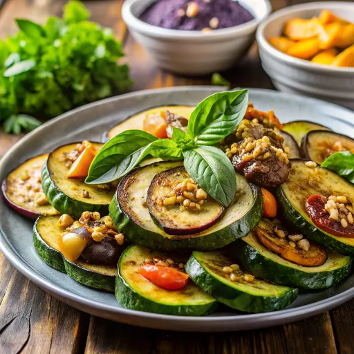 Verduras Asadas con Pesto de Albahaca y Nueces